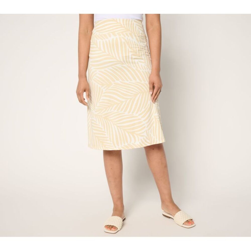 Gloria Vanderbilt Women's Skirt Sz M Flexwear Midi Multi-colored